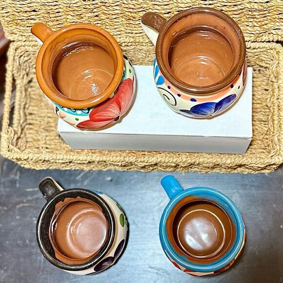 Jarritos de Barro Mexican Terracotta Mugs Set of 4 - Picture 5 of 5